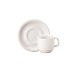 Jogo De Xícara De Chá Com Pires Com 6 Peças Cilíndrica Branca