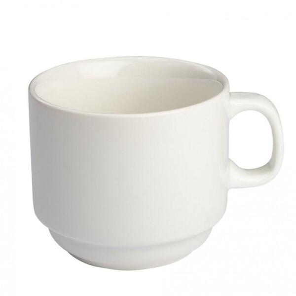 Jogo De Xícara De Chá Empilhável 200 Ml Porcelana Branca