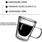 Jogo De Xícara Vidro Duplo 2 Peças Borossilicato Com Alça