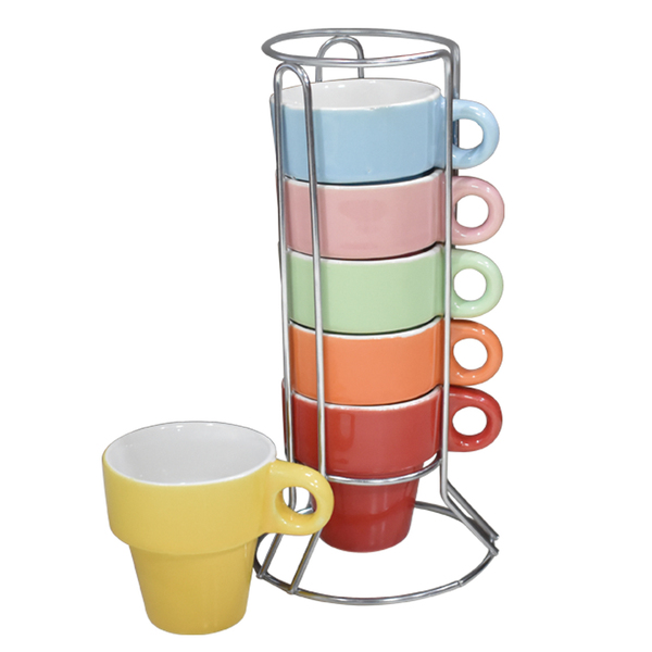 Jogo De Xícaras Café Color 6 Peças 50ml Class Home