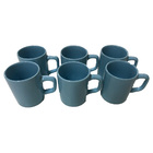 Jogo De Xícaras Café De Porcelana Kit 6 Peças 80ml Vdaz - Azul