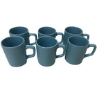 Jogo De Xícaras Café De Porcelana Kit 6 Peças 80ml Vdaz - Azul