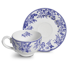 Jogo De Xicaras Chá Ceramica C/pires 300mlgarden 4pcs Cj12