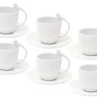 Jogo De Xicaras De Cafe E Pires Porcelana Birds 85ml - Wolff