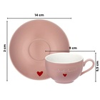 Jogo De Xícaras De Chá 12pçs Porcelana 160ml Rosa -haüskraft