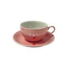 Jogo De Xícaras De Chá 12pçs Porcelana 160ml Rosa -haüskraft