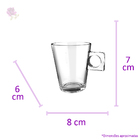 Jogo De Xícaras Em Vidro Dynasty Plain Coffee Time 80ml 6 Peç