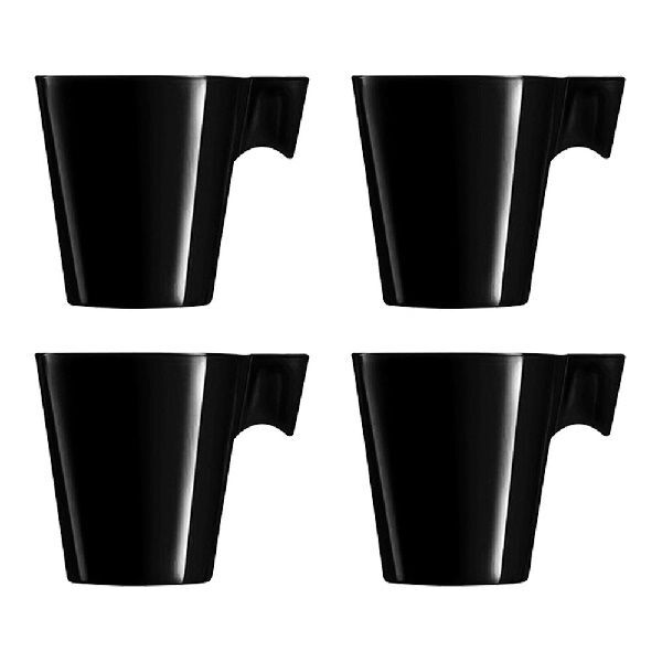 Jogo De Xicaras Expresso Napoli 80ml 4 Peças Black Bright Le