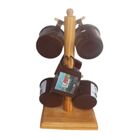 Jogo De Xicaras Marrom Aluminio 6 Peças Com Suporte