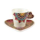 Jogo De Xícaras Para Café Com Pires Em Porcelana 8 Peças 80ml