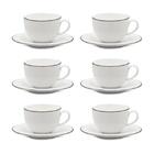 Jogo De Xícaras Para Chá Em Porcelana Strauss Silver 270ml 6