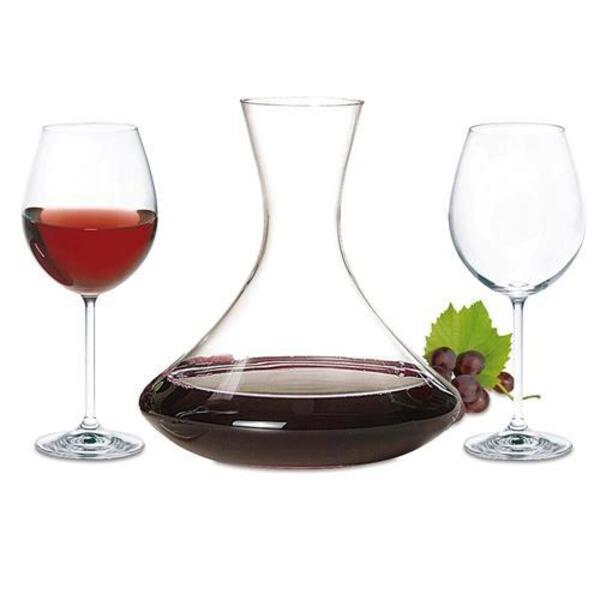 Jogo Decanter E 2 Taças Ricaelle Boehmia Goumet Set 3 Peças -