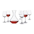 Jogo Decanter E Taças 1 5l / 350ml Cristal Transparente Bohem