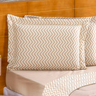 Jogo Edredom  Solteiro Bege Estampado Chevron 2 Peças