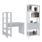 Jogo Escrivaninha E Estante Volker Branco