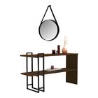 Jogo Espelho Com Alça E Aparador Manchester Canela Dourado Ca