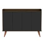 Jogo Espelho Com Alça E Buffet Cezena Canela Preto Castanheiro