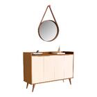 Jogo Espelho Com Alça E Buffet Cezena Nature Perola Castanhei