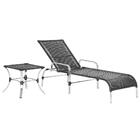 Jogo Espreguiçadeira Catar Em Aluminio E Fibra Com Mesa  Baix