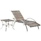 Jogo Espreguiçadeira Ipanema Em Aluminio E Fibra Com Mesa  Ba