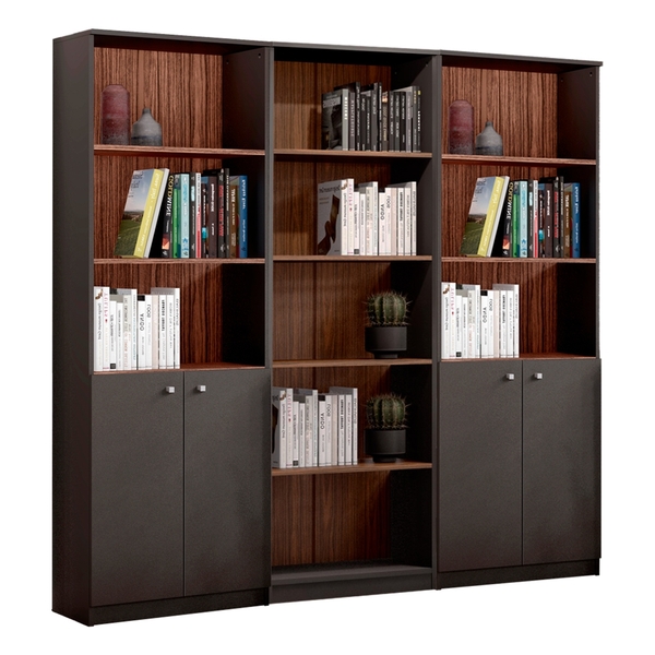 Jogo Estantes Livreiros Multiuso Willie Com 4 Portas Dakota P