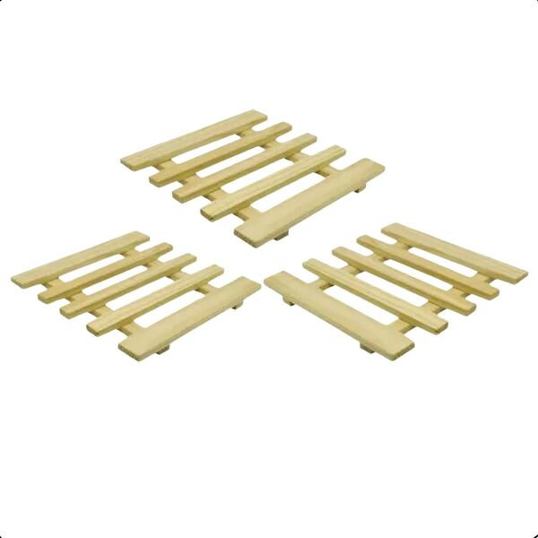 Jogo Esteira Palete 3 Peças Descanso Panela E Mesa Posta