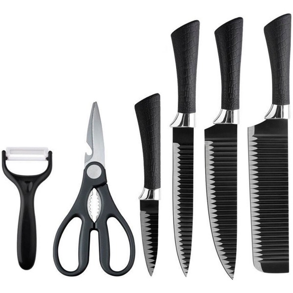 Jogo Facas Inox Profissional Kit 6 Peças Churrasco Cozinha