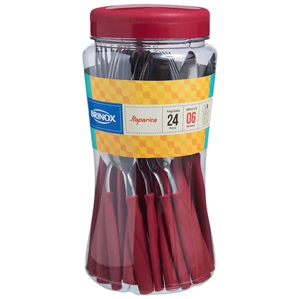 Jogo Faqueiro Itaparica 24 Peças Inox Brinox Conjunto Talher
