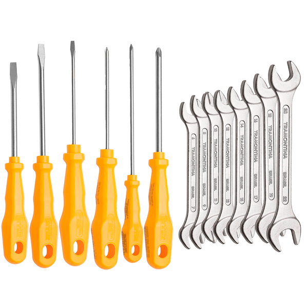 Jogo Ferramenta 8 Chave Boca 3 Fenda 3 Philips Tramontina