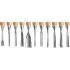 Jogo Formão Para Entalhar Madeira Com 11 Peças Cabo Madeira V