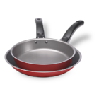 Jogo Frigideira Ø18 + Ø22 Ruby - Brinox Kit 2 Peças Vermelho