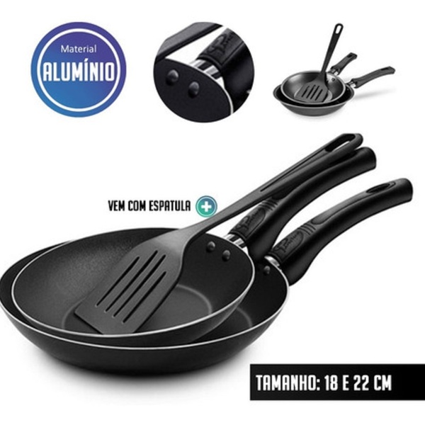 Jogo Frigideiras 2 Peças Antiaderente Grafite Magnific 05.07.