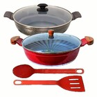 Jogo Frigideiras Antiaderente Em Cerâmica Aaeam 30cm T03 N02