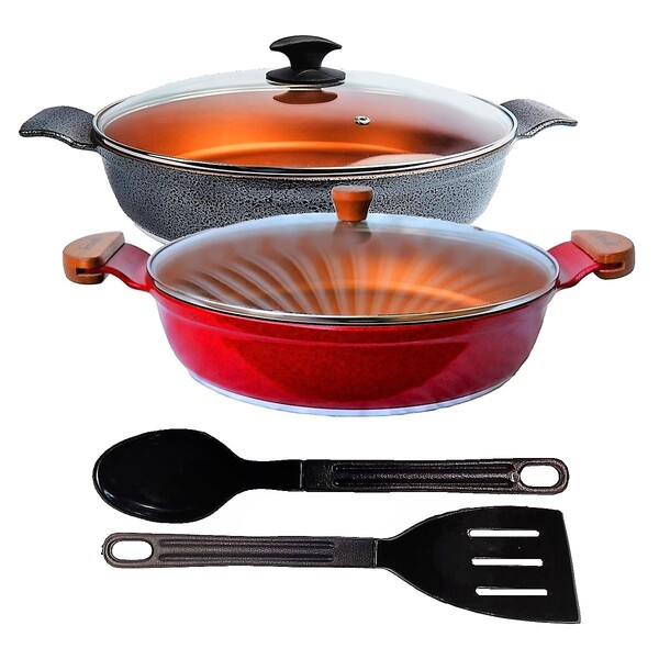 Jogo Frigideiras Antiaderente Gold Javali Aaeam 30cm T02 N03