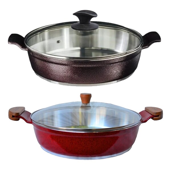 Jogo Frigideiras Antiaderente Usinado Javali Aa E Am 30cm N6