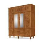 Jogo Gaveteiro Com Espelho E Roupeiro Milão Imbuia Castanho