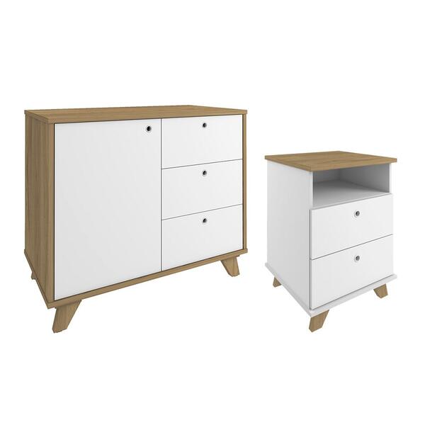 Jogo Gaveteiro E Balcão Middlesbrough Olmo Branco
