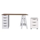 Jogo Gaveteiro E Escrivaninha Heidelberg Nogal Branco