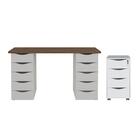 Jogo Gaveteiro E Escrivaninha Oberhausen Nogal Branco