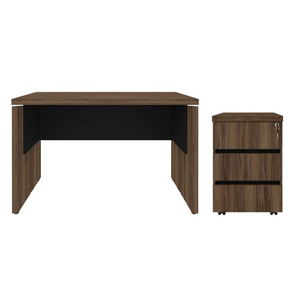 Jogo Gaveteiro E Escrvaininha Dresden Nogal Preto