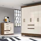 Jogo Gaveteiro E Roupeiro Anse Castanho Wood Baunilha