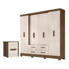 Jogo Gaveteiro E Roupeiro Ellesmere Castanho Wood Baunilha