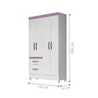 Jogo Gaveteiro E Roupeiro Taiti Branco Rosa Azul Lilás