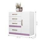 Jogo Gaveteiro E Roupeiro Taiti Branco Rosa Azul Lilás