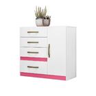 Jogo Gaveteiro E Roupeiro Taiti Com Espelho Branco Rosa Azul