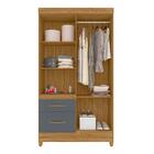 Jogo Gaveteiro E Roupeiro Taiti Com Espelho Freijó Cinza