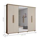 Jogo Guarda Roupa Com Espelho E Cômoda Cinamomo Off White