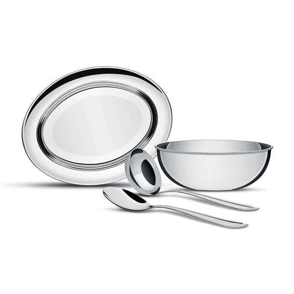 Jogo Inox Para Servir Feijao E Arroz 4 Peças Prata Tramontina