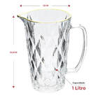 Jogo Jarra E Copo Diamond Com Borda Dourada 7 Peças