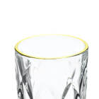 Jogo Jarra E Copo Diamond Com Borda Dourada 7 Peças